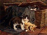 The Playful Kittens by Julius Adam